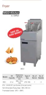 Celfrost 40G+ 21L Gas Deep Fryer With 4 Burners